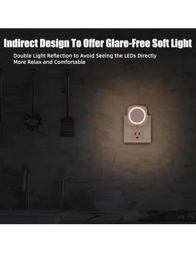 Luz Nocturna Regulable Fusunloh Blanca Cálida 4 Pzs LED