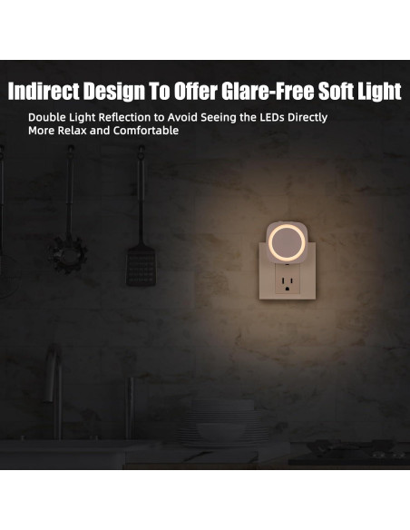 Luz Nocturna Regulable Fusunloh Blanca Cálida 4 Pzs LED