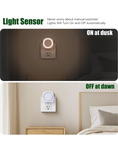 Luz Nocturna Regulable Fusunloh Blanca Cálida 4 Pzs LED