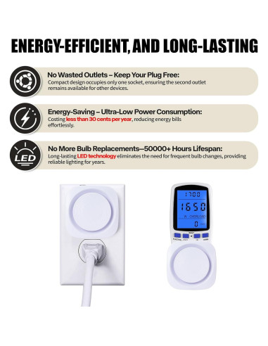 Luz Nocturna Regulable Fusunloh Blanca Cálida 4 Pzs LED