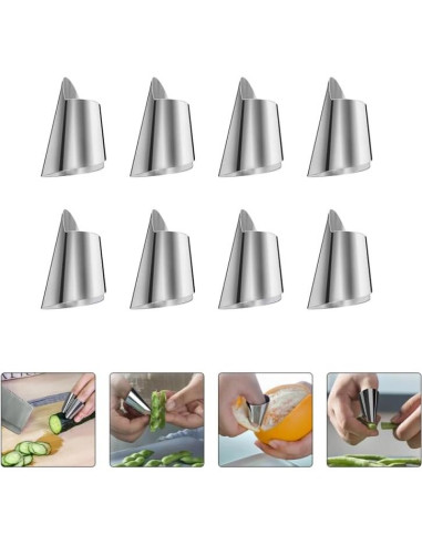 20 Protectores de Dedos de Acero Inoxidable Hemoton 4x2.5cm