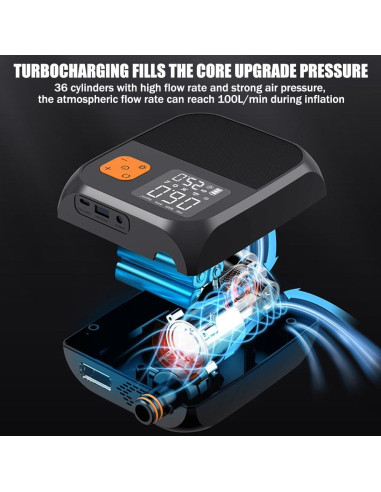 Bomba de Aire Eléctrica 3T6B 8000mAh 25PSI para Paddle y Kayaks