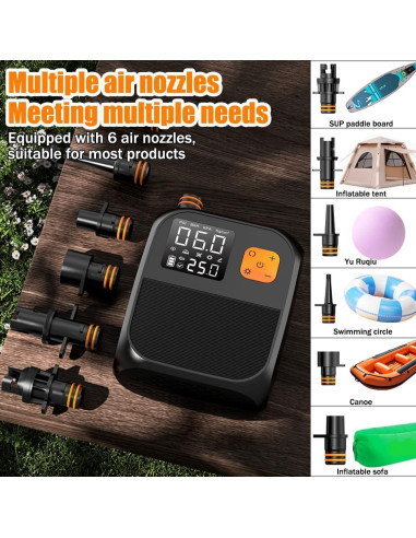 Bomba de Aire Eléctrica 3T6B 8000mAh 25PSI para Paddle y Kayaks