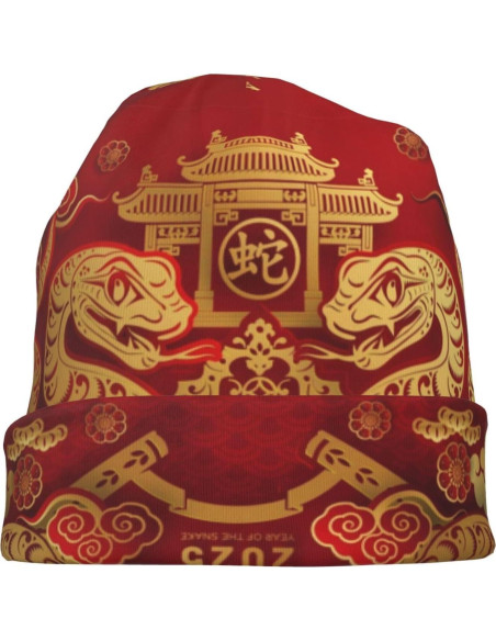 Gorro Beanie de Invierno XINNGIN para Hombre y Mujer - Año de la Serpiente 2025