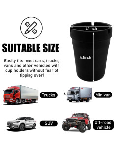 Cenicero de Coche Yourkar Automático Universal Negro 2