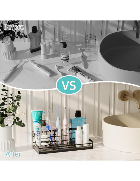 Soporte Organizador de Baño NANAGIFTREE 6 Ranuras Negro