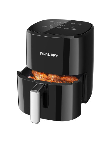 Freidora de Aire RAMJOY 3.8QT Digital Compacta Negra 8-en-1