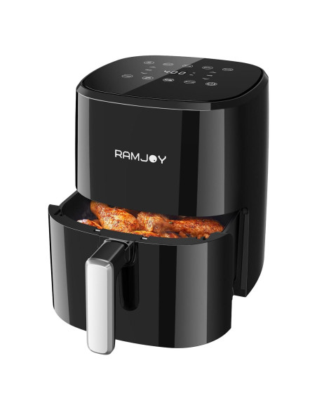 Freidora de Aire RAMJOY 3.8QT Digital Compacta Negra 8-en-1