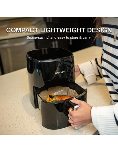 Freidora de Aire RAMJOY 3.8QT Digital Compacta Negra 8-en-1