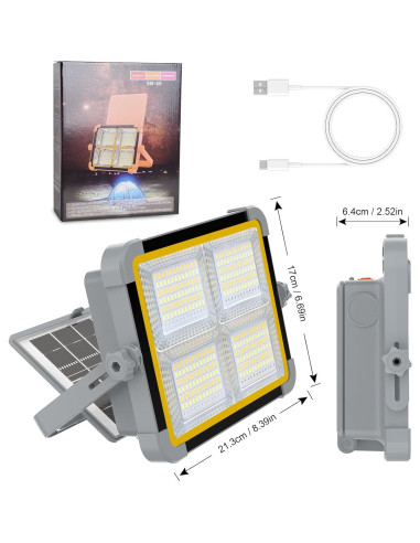 Luz de Trabajo LED Recargable ERAY 9000mAh Solar 4 Modos
