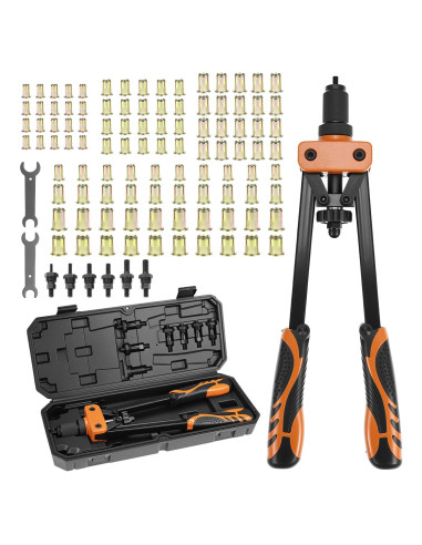 Kit de Herramientas de Remachado QWORK 14" (35.56 cm) 6 Mandriles