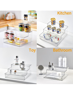 Estante de Especias Vacane 3 Niveles Transparente - 2 Paquetes 2