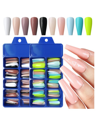 Kit de Uñas Postizas LoveOurHome 200 Piezas Brillantes