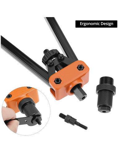 Kit de Herramientas de Remachado QWORK 14" (35.56 cm) 6 Mandriles