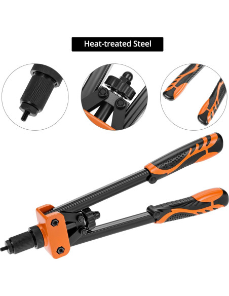 Kit de Herramientas de Remachado QWORK 14" (35.56 cm) 6 Mandriles