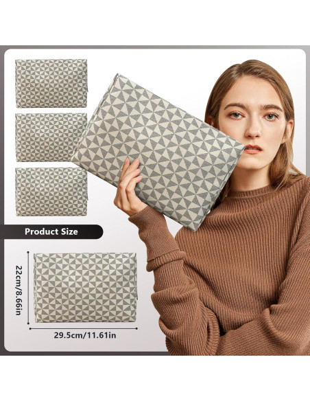 Bolsa de Maquillaje Grande Impermeable HX008 - Neceser Cosmético Beige/Negro