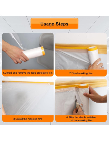 Película de Enmascarar Pre-Tapeada Anyknow 55.88 cm x 19.81 m - 3 Rollos