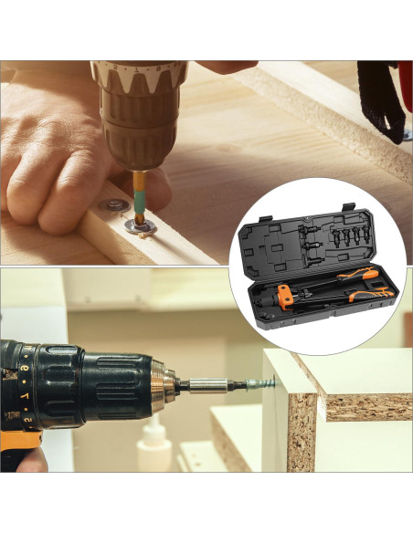 Kit de Herramientas de Remachado QWORK 14" (35.56 cm) 6 Mandriles