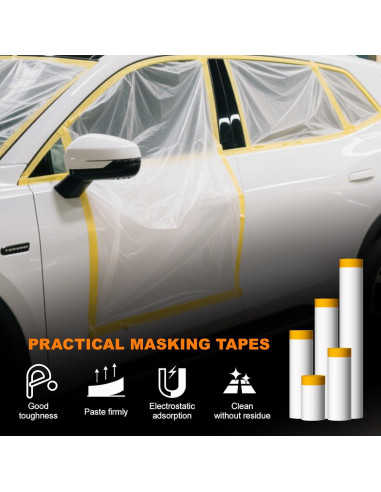 Película de Enmascarar Pre-Tapeada Anyknow 55.88 cm x 19.81 m - 3 Rollos