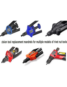Mandril de Remache de Tuerca Zision Tool 10-32 Acero 2 Piezas 2