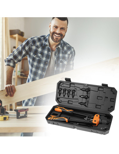 Kit de Herramientas de Remachado QWORK 14" (35.56 cm) 6 Mandriles