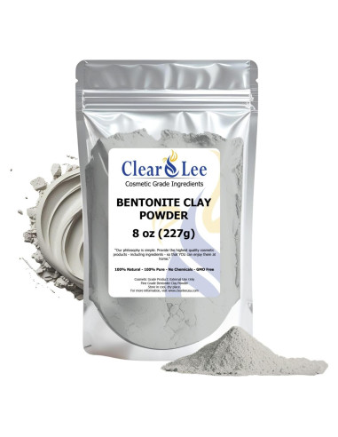 Polvo de Arcilla Bentonita ClearLee 226.8 g - Grado Cosmético Puro