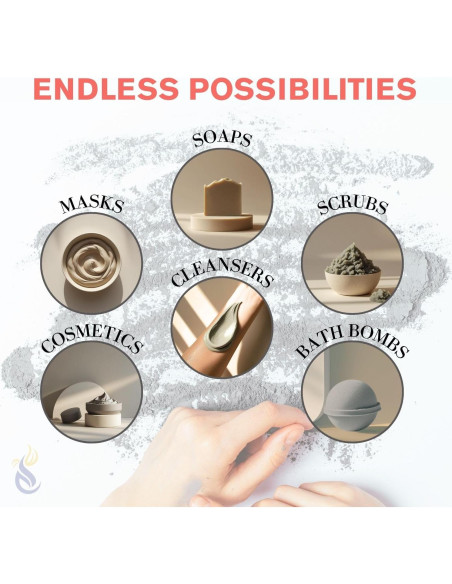 Polvo de Arcilla Bentonita ClearLee 226.8 g - Grado Cosmético Puro