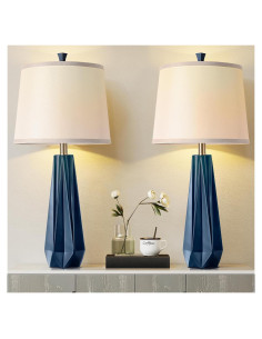Conjunto de 2 Lámparas de Mesa WIHTU Azul Marino 68.5cm