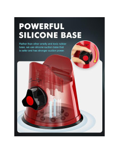 Rallador de Queso Rotatorio LucGee 3 en 1 Acero Inoxidable Rojo 2