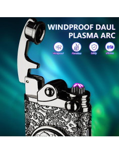 Encendedor de Arco Doble BABOBIU Recargable a Prueba de Viento 2