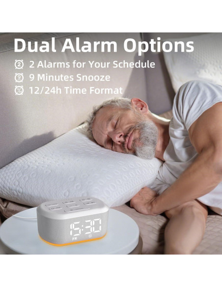 Reloj Despertador Digital LazyNight con Sonidos y Luz Nocturna