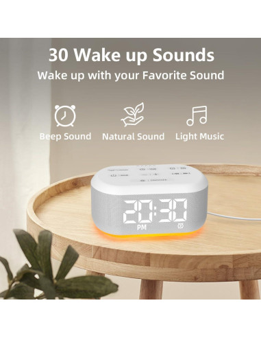 Reloj Despertador Digital LazyNight con Sonidos y Luz Nocturna