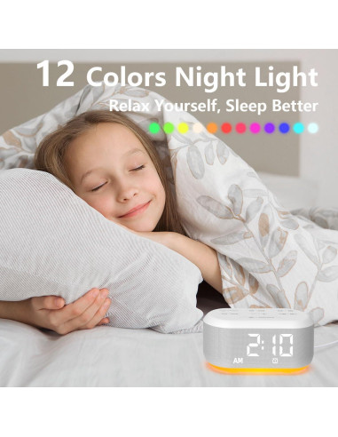 Reloj Despertador Digital LazyNight con Sonidos y Luz Nocturna