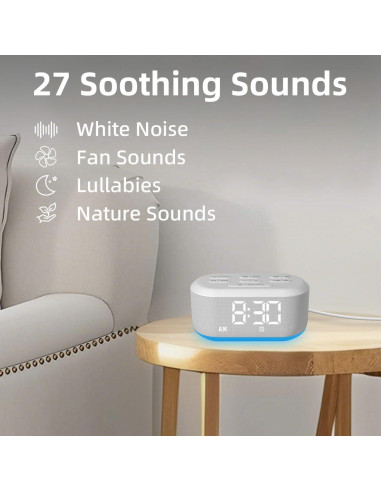 Reloj Despertador Digital LazyNight con Sonidos y Luz Nocturna