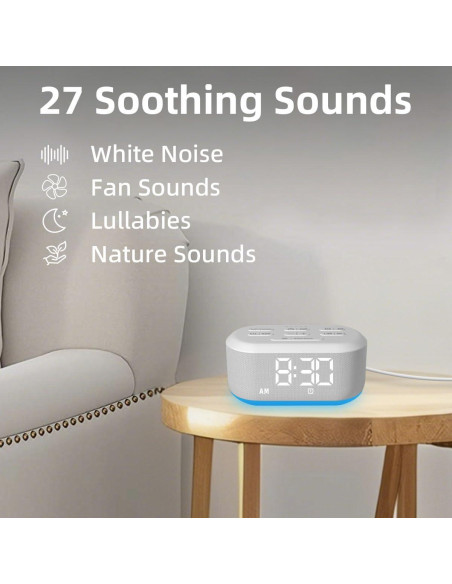 Reloj Despertador Digital LazyNight con Sonidos y Luz Nocturna