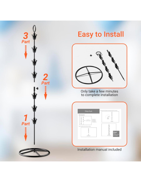 Soporte de Exhibición de Papas Fritas TJ.MOREE con 14 Clips
