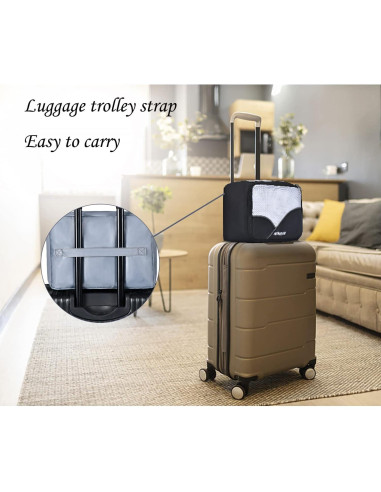 Set de Cubos de Empaque Dec-Mec 8 Piezas Negro Organizador