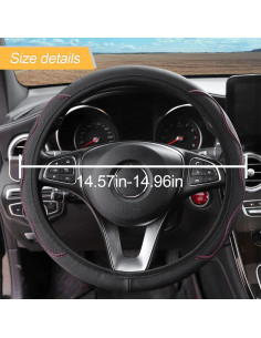 Funda de Volante LoyaForba de Cuero Microfibra Rosa 38.1 cm 2