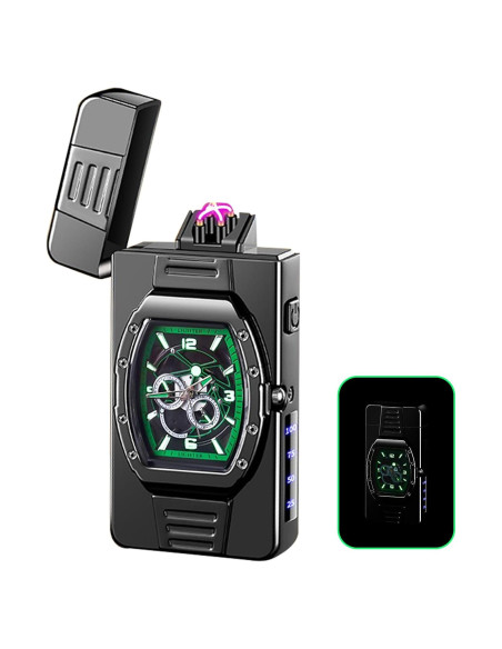 Encendedor Plasma Recargable TIKIUKI Verde Hielo Lujo USB