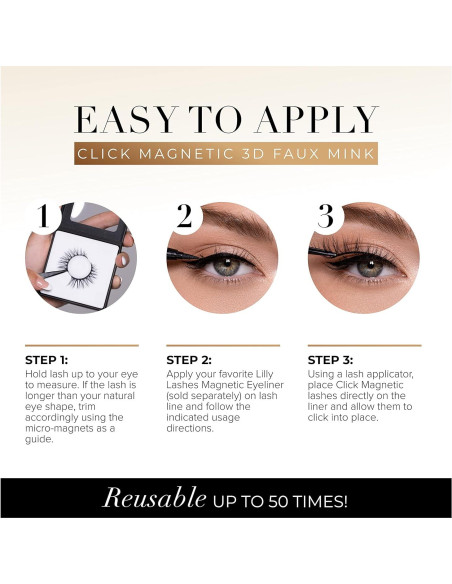 Pestañas Magnéticas Lilly Lashes Click - Para Siempre - 1 Cuenta