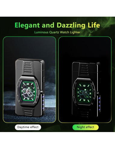 Encendedor Plasma Recargable TIKIUKI Verde Hielo Lujo USB