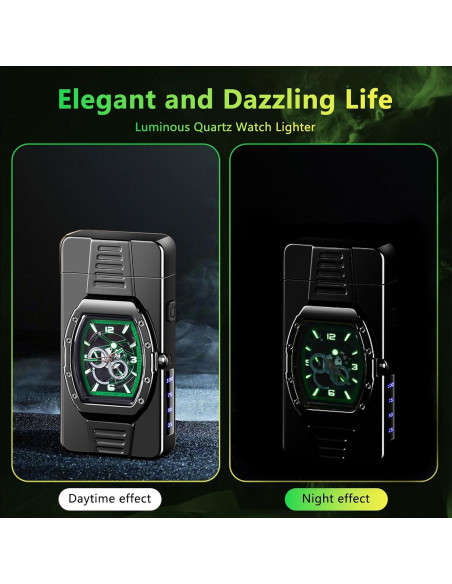 Encendedor Plasma Recargable TIKIUKI Verde Hielo Lujo USB