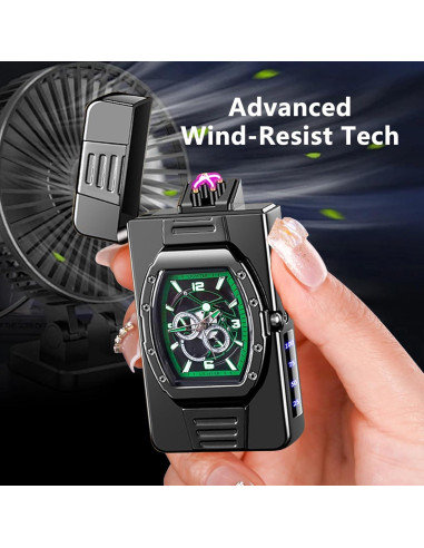 Encendedor Plasma Recargable TIKIUKI Verde Hielo Lujo USB