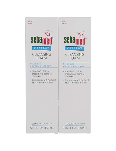 Espuma Limpiadora Facial Sebamed 2x425g Piel Grasa Acné