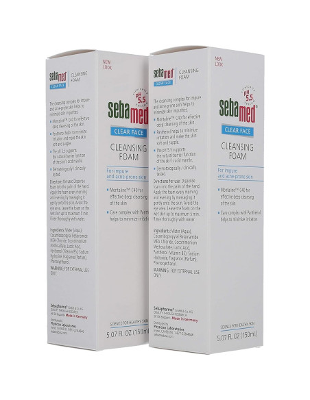 Espuma Limpiadora Facial Sebamed 2x425g Piel Grasa Acné