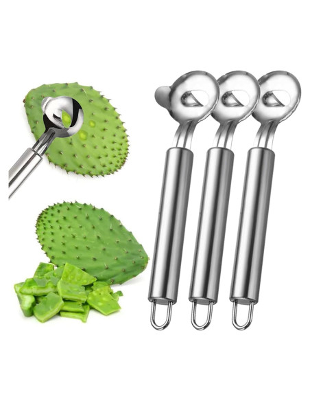 Cuchillo Pelador de Cactus ANMUYUM 3PCS Acero Inoxidable