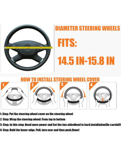 Funda de Volante BESULEN de Cuero Suave 38 cm Antideslizante 2