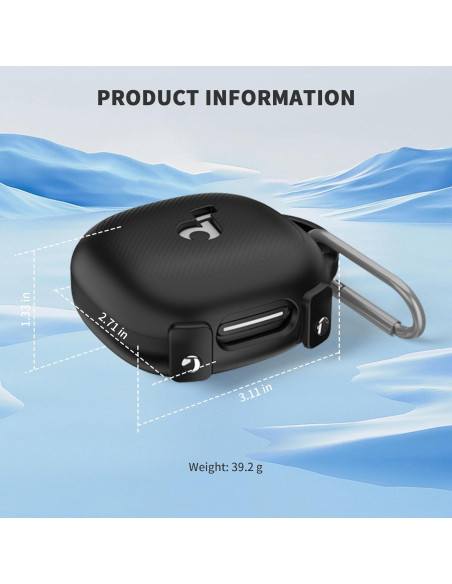 Funda de Silicona Genérica para Auriculares Anker Soundcore X20 - Protección Completa y Mosquetón