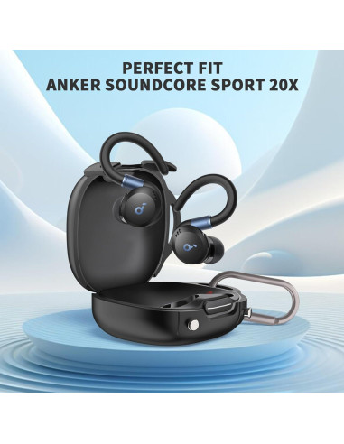 Funda de Silicona Genérica para Auriculares Anker Soundcore X20 - Protección Completa y Mosquetón