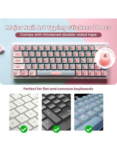 Calcomanías Elevadas para Teclado NiNiMay Rosa 70 Piezas 2